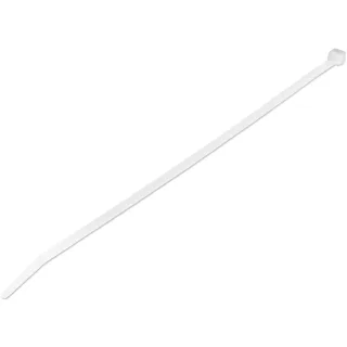 Startech 10"(25cm) Cable Ties, 1/8"(4mm) wide, 2-5/8"(68mm) Bundle Diameter, 50lb(22kg) Tensile Strength, Nylon Self Locking Zip Ties w/Curved Tip, 94V-2/UL Listed, 1000 Pack, White - Nylon 66 Plastic - TAA (CBMZT10NK)