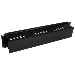 Startech Horizontal 2U Server Rack Cable Management Finger Duct w/ Cover - 19" Network Rack Wire Duct Raceway Panel - Slotted Wire Duct (CMDUCT2U)