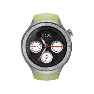 Motorola Moto Watch - Matte silver - smart watch with band - silicone - pantone herbal garden - display 1.4" - 4 GB - Bluetooth - 40 g