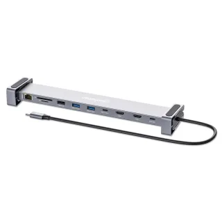 Manhattan 190398 Usbc Dock/Hub/Readr/MST 7PORT HDMI(X2)/Enet/USBA(X3)/Usbc