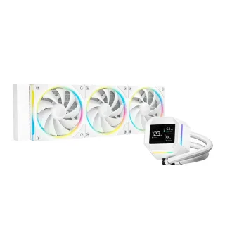 DeepCool LM360 Liquid CPU Cooler with 2.4" IPS Display, 360mm AIO, Triple 120mm ARGB Fans, Anti-Leak Technology, PWM Pump, Intel LGA 1851/1700 & AMD AM5 Compatible, White