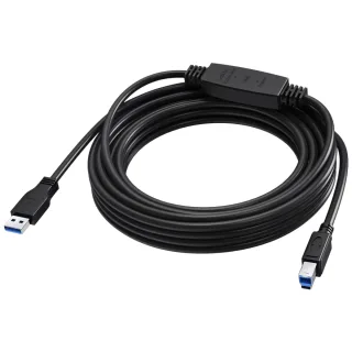 5 m USB 3.0 cable - active booster half way along cable - nickle plated connectors - bandwidth 5 Gbps - USB A (m) to USB B (m) - diameter 5.5 mm - 28+24 awg - black