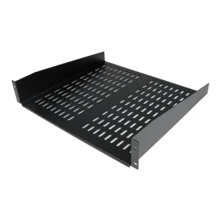 Startech 1U Server Rack Shelf, 2U 16in Universal Fixed Vented Network Rack Shelf/Cantilever Tray for 19" AV/Data/Network Equipment Enclosure w/Cage Nuts & Screws, 50lbs Weight Cap. - 2U Network Rack Shelf (CABSHELFV) - Rack shelf - black - 2U - 19" - for P/N: RK12OD2, RK2537BKM, RK3236BKF, RK4236BKB, RK4242BK24, RK4242BK30, RKQMCAB12V2