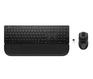 HP 585C - Keyboard and mouse set - dual mode, 3-zone layout, multi-device, low profile key travel - full size - wireless - Bluetooth, 2.4 GHz - UK - black