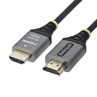 Startech - Premium High Speed - HDMI cable with Ethernet - HDMI male to HDMI male - 50 cm - shielded - black & silver - 1440p (UWQHD) support 144Hz, 4K60Hz support, Audio Return Channel (ARC), braided, HDR10 support, ultra flexible, up to 18 Gbps data transfer rate, high-flex, passive