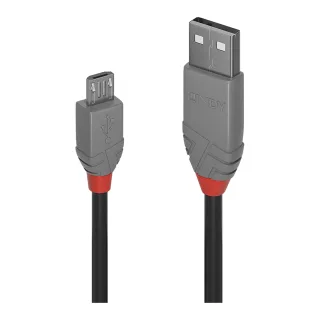 Lindy 36732 1m USB 2.0 Type A to Micro-B Cable, Anthra Line