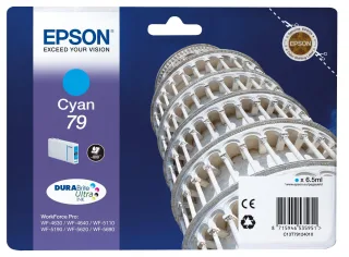 Epson Ink Cartridges, DURABrite" Ultra, 79, Tower of Pisa, Singlepack, 1 x 6.5 ml Cyan, Standard