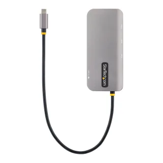 Startech USB C Multiport Adapter, 4K 60Hz HDMI Video, 3-Port 5Gbps USB-A 3.2 Hub, 100W Power Delivery Passthrough, GbE, USB Type-C Mini Travel Dock with Charging, 12in/30cm Cable - USB C Laptop Docking Station (127B-USBC-MULTIPORT) - Docking station - USB-C - 1GbE