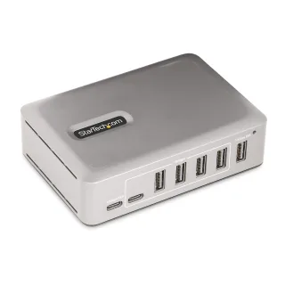 Startech 7-Port USB-C Hub, 5x USB-A + 2x USB-C, Self-Powered w/ 65W Power Supply, USB 3.1 10Gbps Hub w/ BC1.2 Charging, Desktop/Laptop USB Hub with 3ft Locking USB-IF Certified Cable - USB Expansion Hub (10G5A2CS-USB-C-HUB) - Hub - 5 x USB 3.2 Gen 2 + 2 x USB-C 3.2 Gen 2 - desktop