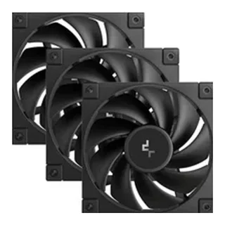 DeepCool FD12 120mm Case Fan 3-Pack, PWM Control, High Airflow, Low Noise, Hydro Bearing, Black, Anti-Vibration Pads, 4-Pin Connector