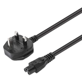 Manhattan 356435 Power Cable/Cord UK 3PIN/C5 Fem-cloverleaf/Triangle 1.8M Black