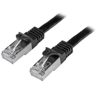 Startech 2m CAT6 Ethernet Cable, 10 Gigabit Shielded Snagless RJ45 100W PoE Patch Cord, CAT 6 10GbE SFTP Network Cable w/Strain Relief, Black, Wiring is UL Certified/TIA - Category 6 - 26AWG (N6SPAT2MBK) - Patch cable - RJ-45 (M) to RJ-45 (M) - SFTP - CAT 6 - molded, snagless - black