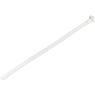Startech 10"(25cm) Reusable Cable Ties, 1/4"(7mm) wide, 2-1/2"(65mm) Bundle Dia. 50lb(22kg) Tensile Strength, Releasable Nylon Ties, Indoor/Outdoor, 94V-2/UL Listed, 100 Pack, White - Nylon 66 Plastic - TAA (CBMZTRB10)