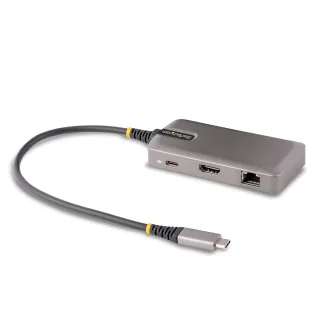 Startech USB-C Multiport Adapter, 4K 60Hz HDMI w/HDR, 2-Port 5Gbps USB 3.0 Hub, 100W Power Delivery Pass-Through, GbE, USB Type C Mini Docking Station, Works with Chromebook certified - Windows, macOS (103B-USBC-MULTIPORT) - Docking station - USB-C / USB4 / Thunderbolt 3 / Thunderbolt 4 - HDMI - 1GbE