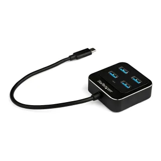 Startech 4-Port USB C Hub, USB-C to 4x USB-A Ports, SuperSpeed 10Gbps USB 3.1/USB 3.2 Gen 2 Type-C Hub, USB Bus Powered, Portable/Compact USB-C to USB Adapter Hub for Laptop, Aluminum - Windows/macOS/Linux (HB31C4AB)