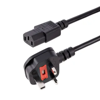 StarTech 3ft (1m) UK Computer Power Cable, BS 1363 to C13 Power Cord, 18AWG, 10A 250V, Black Replacement AC Power Cord, Monitor Power Cable, BS 1363 to IEC 60320 C13 Kettle Lead - PC Power Supply Cable (BS13U-1M-POWER-LEAD) - Power cable - BS 1363 (P) to power IEC 60320 C13 - AC 250 V - 10 A - 1 m - molded - black - United Kingdom