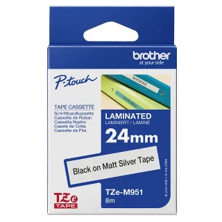 Brother TZe-M951 - Black on matte silver - Roll (2.4 cm x 8 m) 1 cassette(s) laminated tape - for Brother PT-D600, P-Touch PT-3600, 9800, D800, E550, H500, P750, P-Touch Cube Plus PT-P710