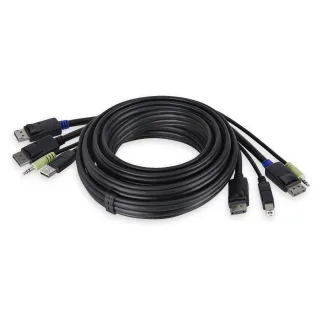 StarTech - Keyboard / video / mouse (KVM) cable - TAA Compliant - USB Type A, 3.5mm audio jack, DisplayPort (M) to USB Type B, 3.5mm audio jack, DisplayPort (M) - 3 m