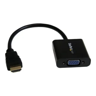 Startech - Adapter - HDMI male to HD-15 (VGA) female - 24.5 cm - black - 1080p support, active - for P/N: DK30C2DPEPUE, DK30C2DPPDUE, DK31C3HDPD, DK31C3HDPDUE, SV211HDUC, SV221HUC4K