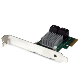 Startech 4 Port PCI Express 2.0 SATA III 6Gbps RAID Controller Card with HyperDuo SSD Tiering - PCIe SATA 3 Controller Adapter (PEXSAT34RH) - Storage controller (RAID) - 4 Channel - SATA 6Gb/s - low profile - RAID 0, 1, 10, JBOD - PCIe 2.0 x2 - for P/N: ST521PMINT