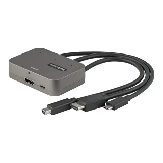 Startech 3-in-1 Multiport to HDMI Adapter, 4K 60Hz USB-C, HDMI or Mini DisplayPort to HDMI Converter for Conference Room, Digital AV Video Adapter to Connect HDMI Monitor/Display - USB Type-C/HDMI/mDP to HDMI (CDPHDMDP2HD) - Adapter - HDMI, Mini DisplayPort, USB-C male to HDMI, Micro-USB Type B (power only) female - black - 4K60Hz (3840 x 2160) support
