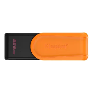 Kingston DataTraveler Exodia S DTXS/256GB USB Flash Drive, 256GB, USB 3.2, Black/Orange, Swivel Cap Design