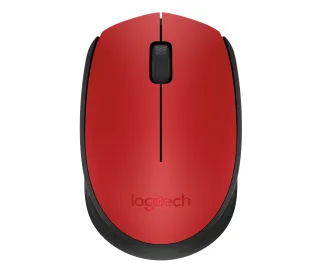 Logitech M171 - Mouse - wireless - 2.4 GHz - USB wireless receiver - black, red