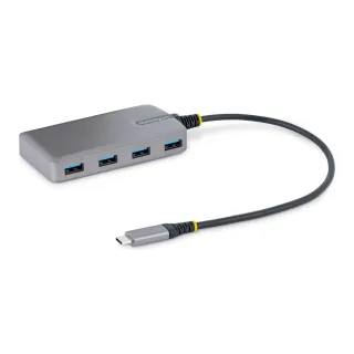 Startech 4-Port USB-C Hub, USB 3.0 5Gbps, Bus Powered, USB Type-C to 4x USB-A Hub with Optional Auxiliary Power Input, Portable Desktop/Laptop USB Hub with 1ft (30cm) Attached Cable - USB Expansion Hub (5G4AB-USB-C-HUB) - Hub - 4 x USB 3.2 Gen 1 + 1 x micro-USB - desktop