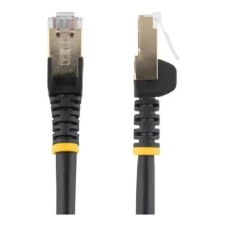 Startech 50cm CAT6A Ethernet Cable, 10 Gigabit Shielded Snagless RJ45 100W PoE Patch Cord, CAT 6A 10GbE STP Network Cable w/Strain Relief, Black, UL Certified Wiring/TIA - Category 6A - 26AWG (6ASPAT50CMBK)