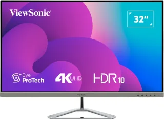 ViewSonic VX3276-4K-mhd - LED monitor - 32" (31.5" viewable) - 3840 x 2160 UHD @ 60 Hz - VA - 300 cd/m² - 3000:1 - HDR10 - 4 ms - 2xHDMI, DisplayPort, Mini DisplayPort - speakers