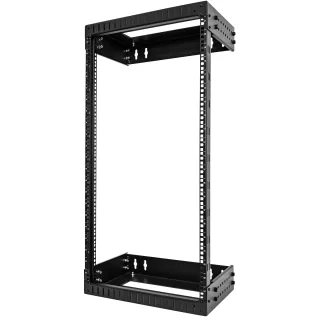 Startech 21U 19" Wall Mount Network Rack, Adjustable Depth 12-20" 2 Post Open Frame Server Room Rack for AV/Data/ IT Communication/Computer Equipment/Switch with Cage Nuts & Screws - 21U Adjustable Rack - Rack open frame - 2-post - wall mountable - black - 21U - 19