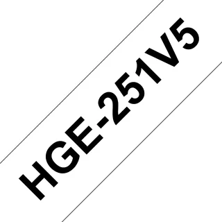 Brother HGE-251V5 - Black on white - Roll (2.4 cm x 8 m) 5 cassette(s) laminated tape - for P-Touch PT-9500pc, PT-9800PCN, P-Touch R RL-700S
