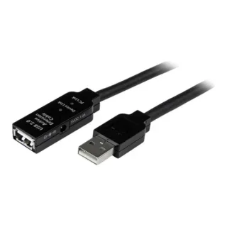 StarTech 10m USB 2.0 Active Extension Cable M/F - 10 meter USB 2.0 Repeater / Extender Cable USB A (M) to USB A (F) 10 m Black - 3 ft (USB2AAEXT10M) - USB extension cable - USB (F) to USB (M) - USB 2.0 - 10 m - active - black - for P/N: LTUB1MBK, SVA5H2NEUA, UUSBOTG