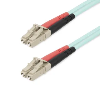 Startech 20m (65ft) LC/UPC to LC/UPC OM4 Multimode Fiber Optic Cable, 50/125µm LOMMF/VCSEL Zipcord Fiber, 100G Networks, Low Insertion Loss, LSZH Fiber Patch Cord - Patch cable - LC/UPC multi-mode (M) to LC/UPC multi-mode (M) - 20 m - 20 m - fibre optic - duplex - 50 / 125 micron - OM4 - halogen-free, up to 100 Gbps data transfer rate - aqua