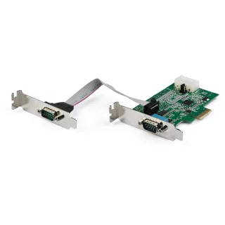 Startech 2-port PCI Express RS232 Serial Adapter Card, PCIe RS232 Serial Host Controller Card, PCIe to Serial DB9 COM Ports, 16950 UART, Low Profile Expansion Card, Windows/macOS/Linux - Full/Low-Profile (PEX2S953LP) - Serial adapter - PCI Express x1 low profile - RS-232 x 2