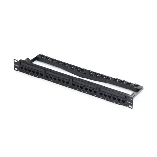 Startech - Patch panel - wall mountable, rack mountable - CAT 5e/6 - UTP - black - 1U - 19" - 24 ports