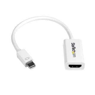 Startech Mini DisplayPort to HDMI 4K Audio / Video Converter - mDP 1.2 to HDMI Active Adapter for MacBook Pro/Air - 4K @ 30Hz - White (MDP2HD4KSW)