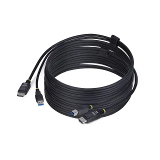 StarTech 10ft (3m) DisplayPort and USB 5Gbps KVM Cable - Keyboard / video / mouse (KVM) cable - USB Type A, DisplayPort (M) to USB Type B, DisplayPort (M) - 3 m - 4K60Hz support, HDR10 support - black