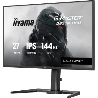 iiyama G-Master Black Hawk gaming monitor GB2741HSU-B1 27" Black, Height Adjustable, IPS, Ultra Slim Bezel, Full HD, 144Hz, 1ms, FreeSync, HDMI, Display Port, USB Hub