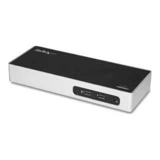 Startech USB 3.0 Docking Station, Dual Monitor Laptop Docking Station with HDMI & DVI/VGA Video, 6-port USB 3.1 Gen 1 5Gbps Hub, GbE, Audio, Universal USB Type-A Dock, Windows & Mac - Dual Display Dock (DK30ADD)