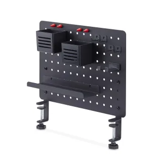 Startech Clamp-On Pegboard with Accessories, 16.5 x 12.5in (42 x 32cm), Steel Pegboard, Desktop Storage Organizer, Desk Mount Peg Board, Black - Mounting component (pegboard panel) - clamp-on - steel - black - desk-mountable