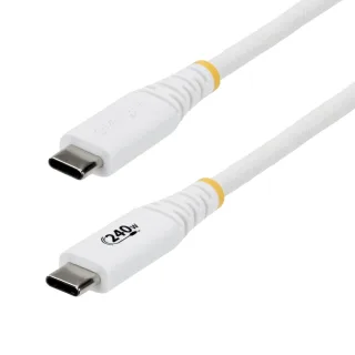 StarTech - USB cable - USB-C (M) to USB-C (M) - USB 2.0 - 5 A - 2 m - ultra flexible, USB Power Delivery (240W), USB-IF Certified, rugged, extended power range (EPR) - white