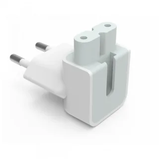 EU Duckhead adapter for Apple Power Supply - fits to c7 figure-8 socket on Apple psu - EU CEE 7/7 schuko plug - white