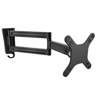 Startech Monitor Wall Mount - Dual Swivel - Supports 13'' to 34'' Monitors - VESA Monitor / TV Wall Mount - Wall Mount Swivel Monitor Arm - Black (ARMWALLDS) - Mounting kit (mounting plate, screws, monitor arm) - adjustable arm - for LCD display - aluminium - black - screen size: 13"-34" - wall-mountable