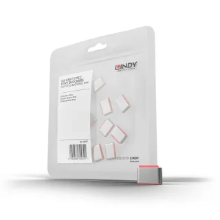 Lindy 40437 USB Type C Port Blockers 9WITHOUT Key)-pack of 10 Pink