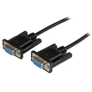 StarTech 1m Black DB9 RS232 Serial Null Modem Cable F/F - DB9 Female to Female - 9 pin RS232 Null Modem Cable - 1 meter, Black - Null modem cable - DB-9 (F) to DB-9 (F) - 1 m - molded, thumbscrews - black - for P/N: PCI2S5502, PEX4S953, PEX4S953LP