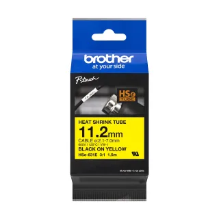 Brother HSe-631E - Black on yellow - Roll (1.12 cm x 1.5 m) 1 cassette(s) hanging box - heat shrink tube tape - for P-Touch PT-D800W, PT-E550WVP