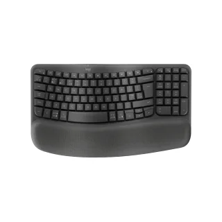Logitech Ergo Series Wave Keys for Business - Keyboard - wireless - 2.4 GHz, Bluetooth 5.1 LE - QWERTY - UK - graphite