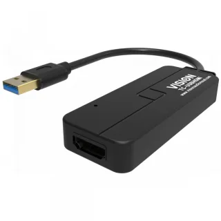 USB A to HDMI cable - plugs into USB and has full-sized HDMI socket - does not work for mac - maximum resolution 1920 x 1200 - USB A 3.0 (m) to HDMI (f) - driver built into adaptor - black