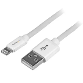 Startech 2m (6ft) Long White Apple 8-pin Lightning Connector to USB Cable for iPhone / iPod / iPad - Charge and Sync Cable (USBLT2MW)